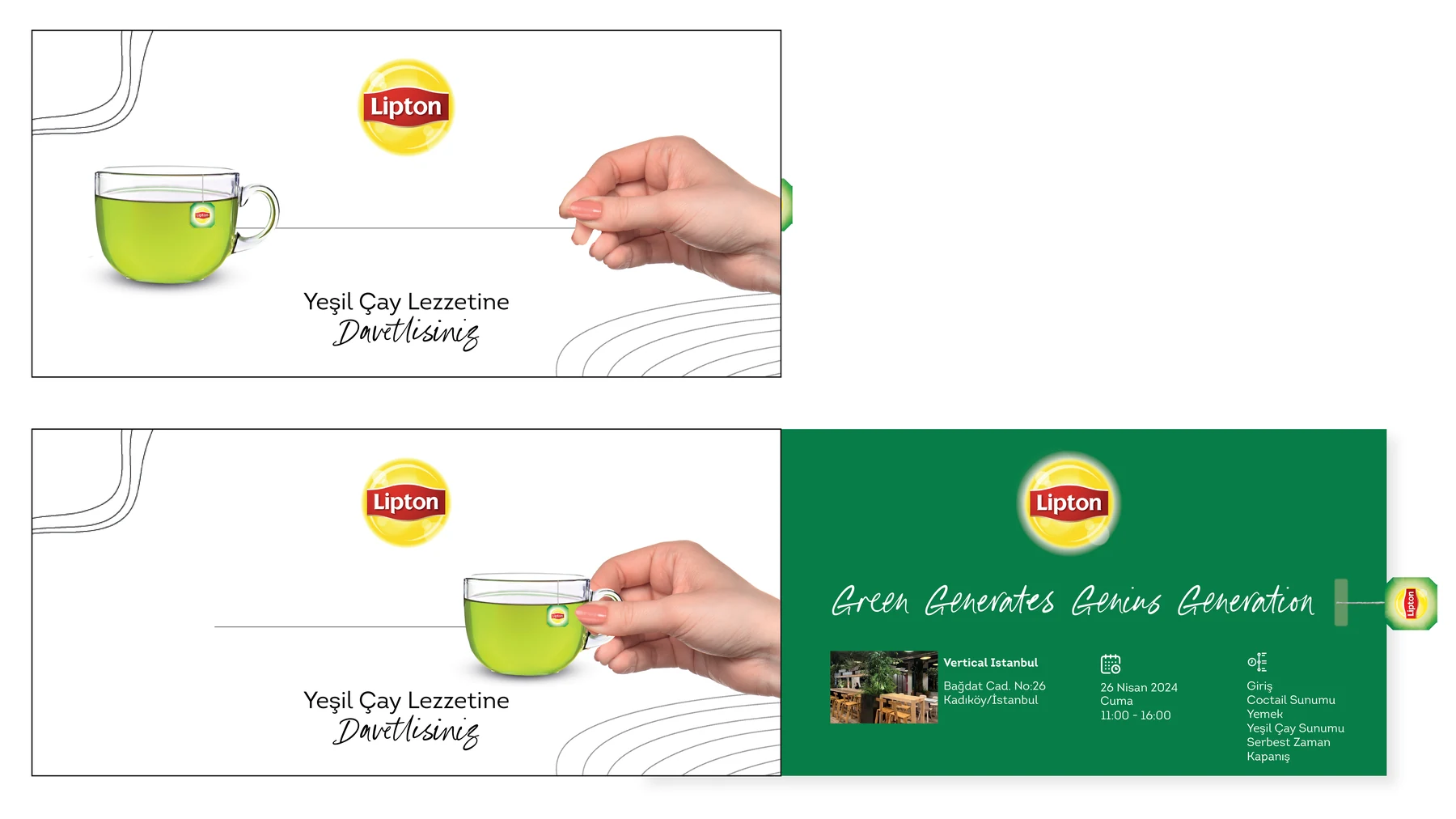 Lipton tanıtım kartı tasarım sistemi