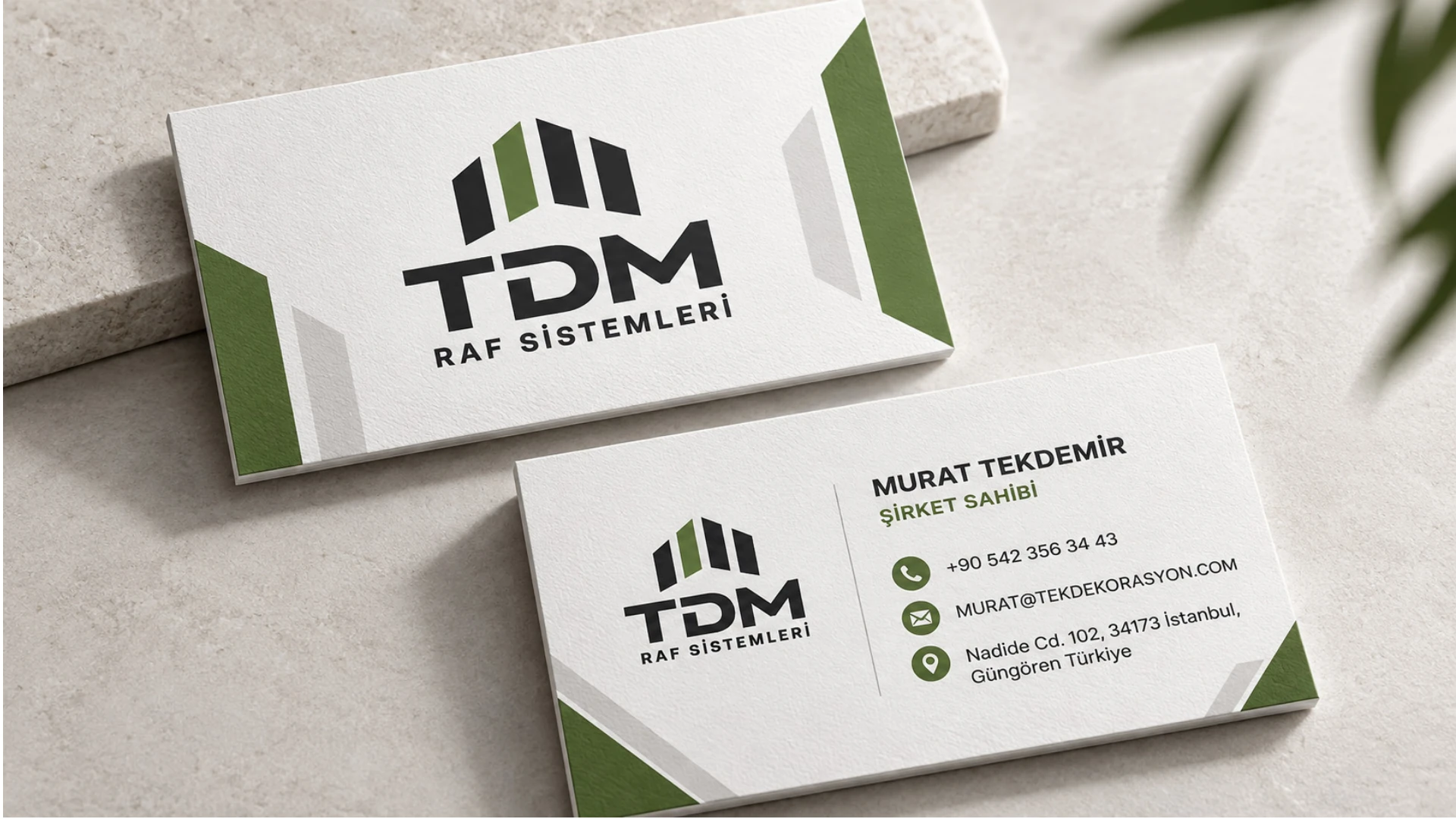 TDM kartvizit ön ve arka yüz tasarımı
