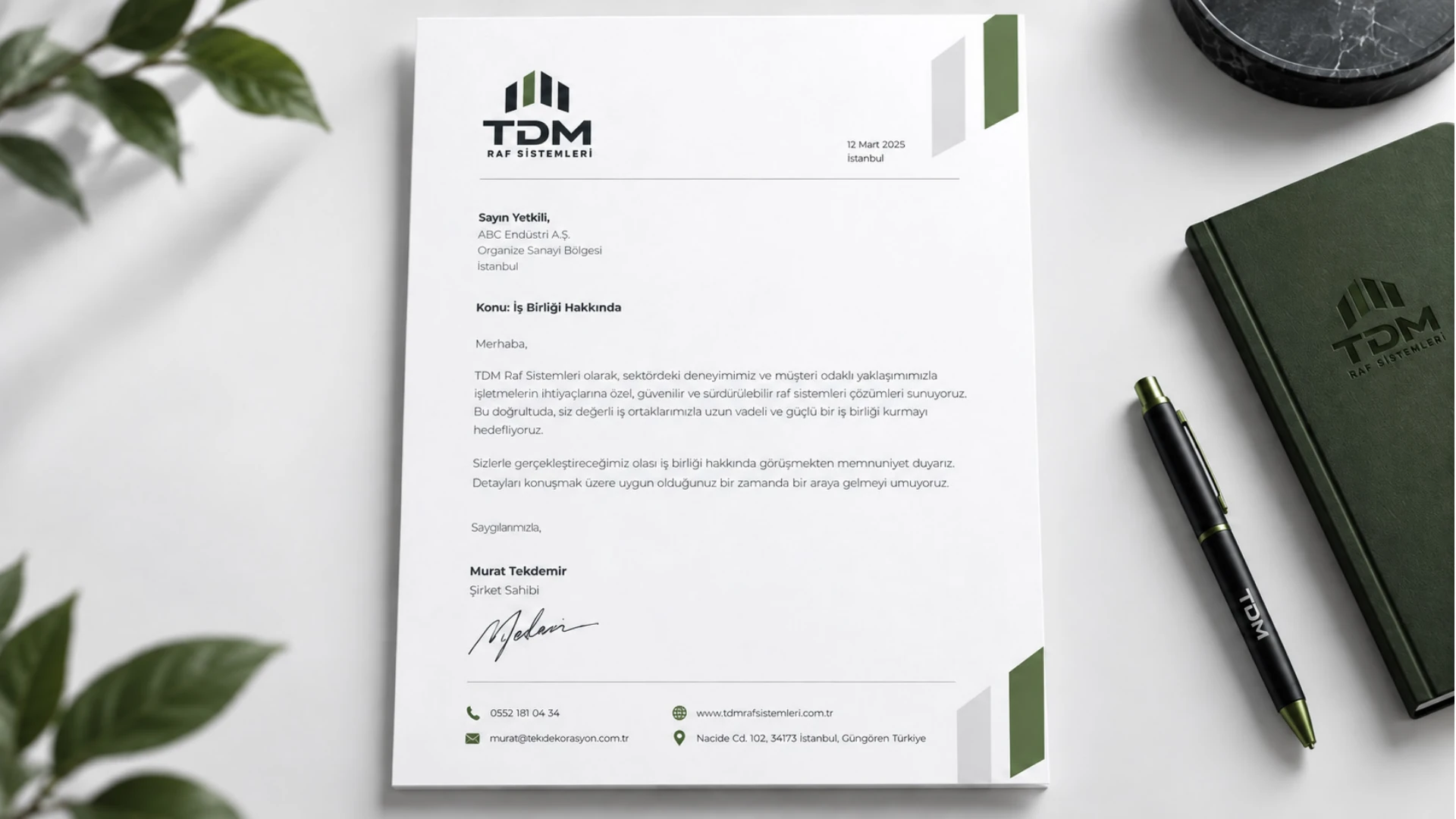 TDM antetli kâğıt uygulaması