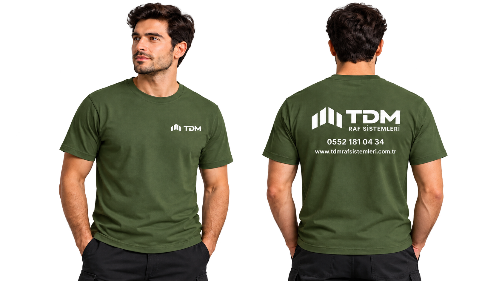 TDM kurumsal kıyafet ön ve arka uygulaması